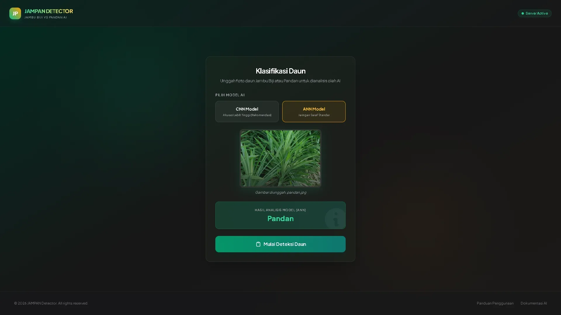 Jambu Pandan Detector (JamPan)